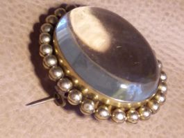 Vintage Glas Brosche Antik