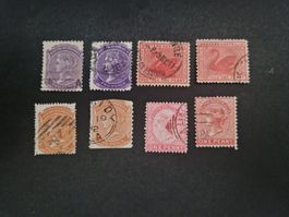 8 antike Briefmarken Australien verschiedene Werte & Farben