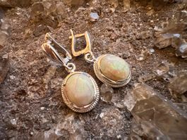 Ohrhänger  - natürlicher Opal in 925 Silber - Australien