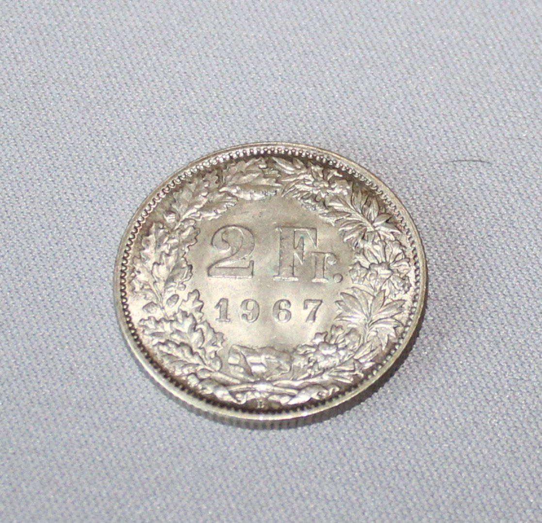 Alle Münzen: 2 Franken Münze 1967 Silber – Gebraucht aus Istighofen von muech40