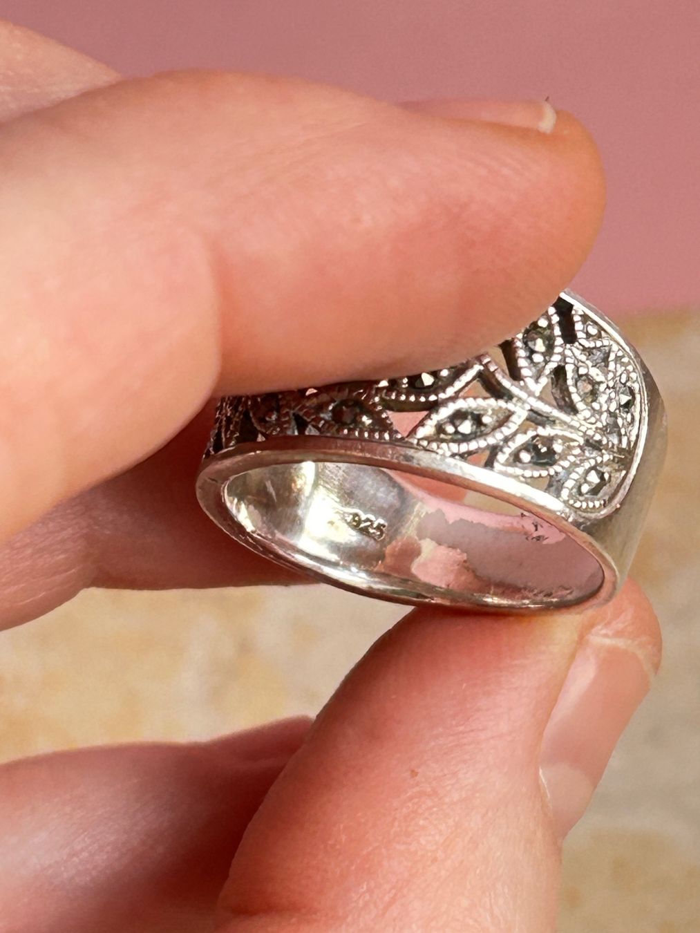 Anelli: Silberring mit Markasit Steinen Gr. 57 – Usato da Laufen venduto da belleskulptur 7