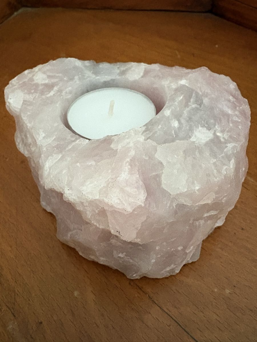 Minerali & Pietre curative: Rosenquarz Teelichthalter – Usato da Baden venduto da jdif