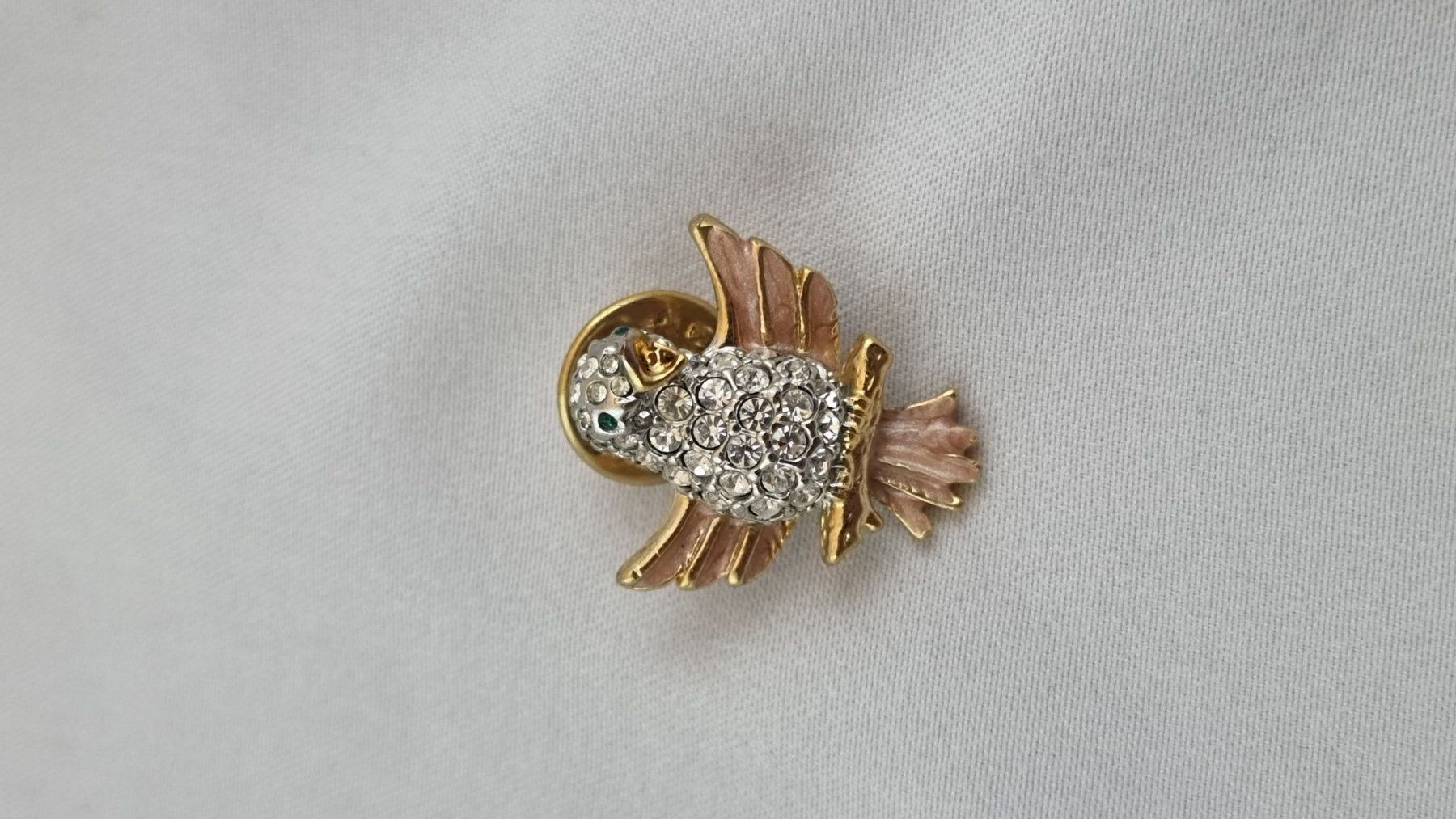 Spille & Fermagli: Goldene Vogel  mit Strass Steinen Anstecker 551 – Usato da Wald ZH venduto da Martin79 3