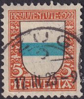 1922: J21 (ZUGER WAPPEN) mit Vollstempel: ZUG: 17.MÄRZ.1923