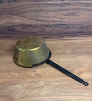Antike Messing Bratpfanne mit Griff - Vintage Deko!