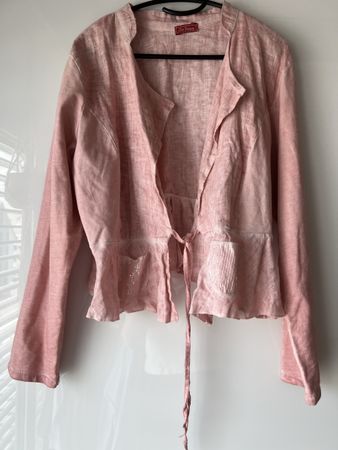 Rosa Sommer-Jacke von Les Freres, Gr. M – Leinen