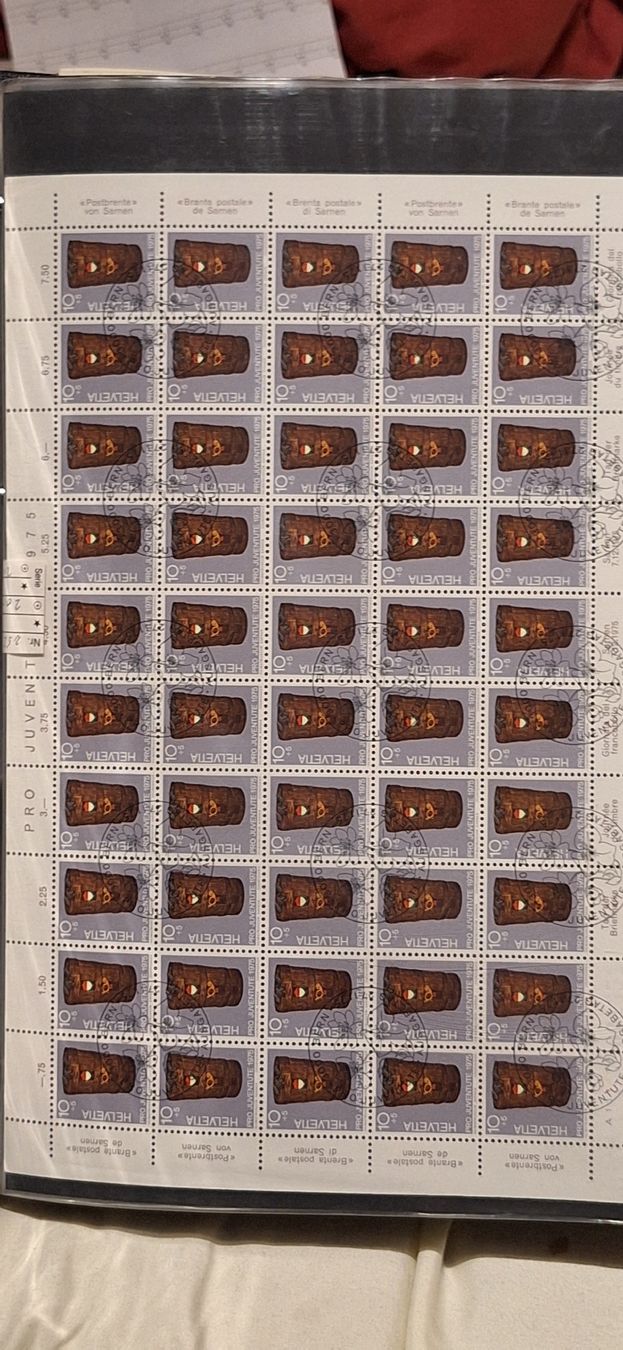 Alle Briefmarken: Pro Juventute 1975 Bogenserie  – Gebraucht aus Balgach von SIMEON27