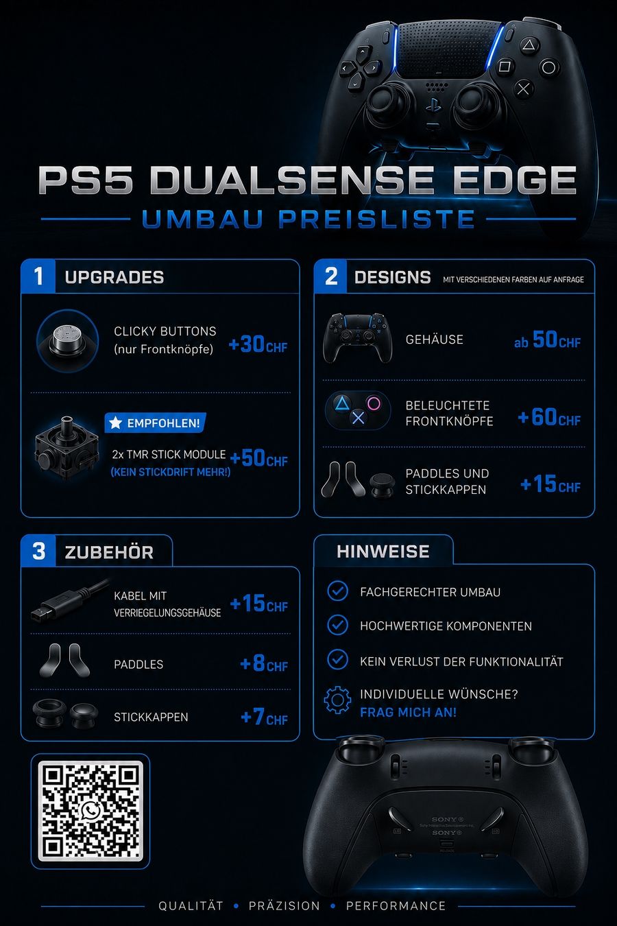 Sony Controller: PS5 DualSense Edge Controller inkl. OVP & Zubehör – Nuovo (secondo la descrizione) da Wettingen venduto da miguel.mca 3