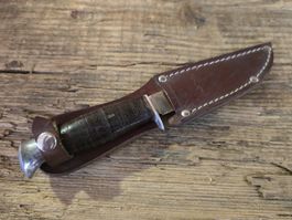 Messer mit Lederscheide, Jagdmesser, gebraucht 19cm.