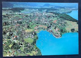 Spiez Spiezerbucht, Flugaufnahme Photoswissair ca. 1980