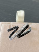 🖤 Ring 925 Silber Gr. 61/10Schwarz/Weiss Neu