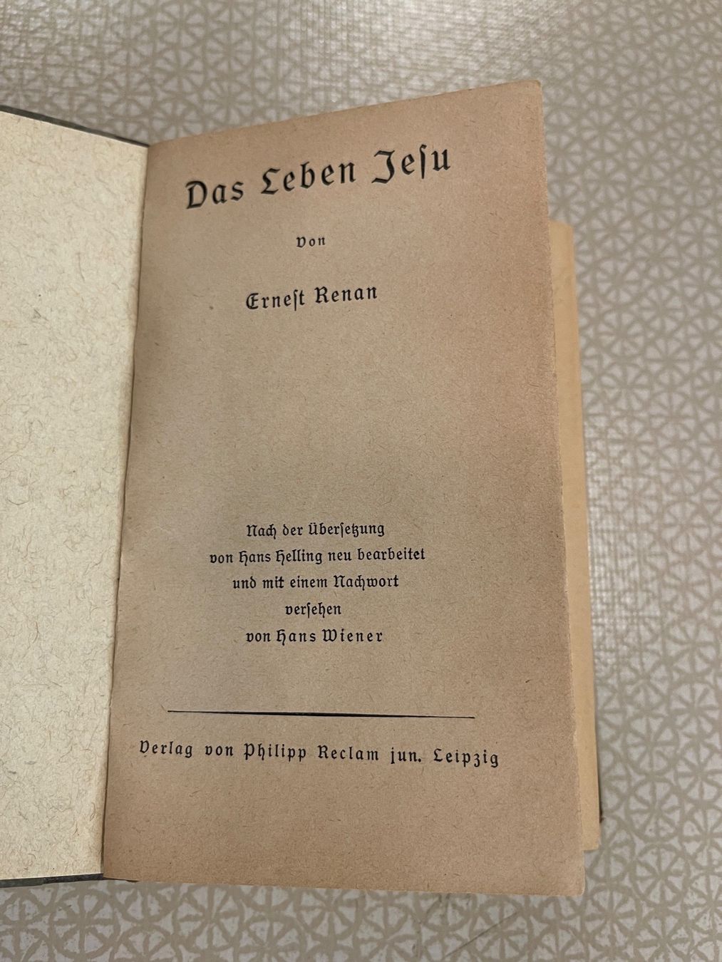 Libri: Buch - Das Leben Jesu von Ernest Renan – Usato da Urnäsch venduto da pas_5r9c 1