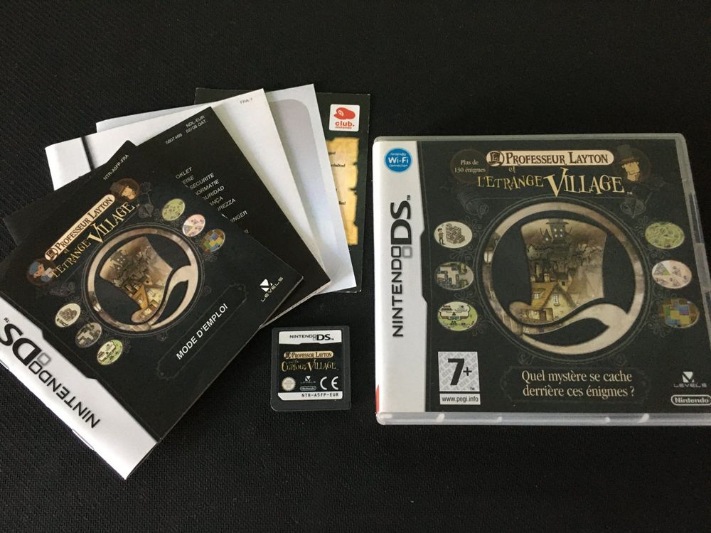 Jeu Vidéo Professor Layton : L'Étrange Village - Version Nintendo DS - Bon état, Complet