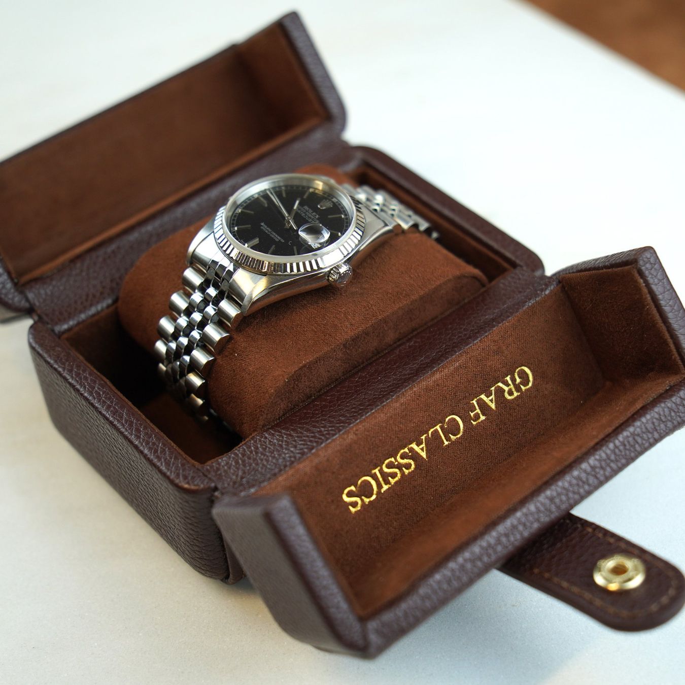 Scatole porta orologi: Leder Uhrenbox / Uhrenetui – Usato da Kreuzlingen venduto da GRAFCLASSICS 5