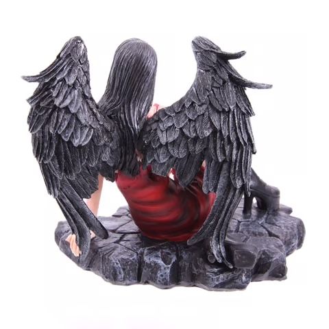 Statuette: Dunkler Gothic Engel auf Felsen - rot – Nuovo e nell'imballaggio originale da Menzingen venduto da fairy123 2