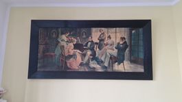 Quadro con cornice, scena musicale, 19° secolo, ottimo stato