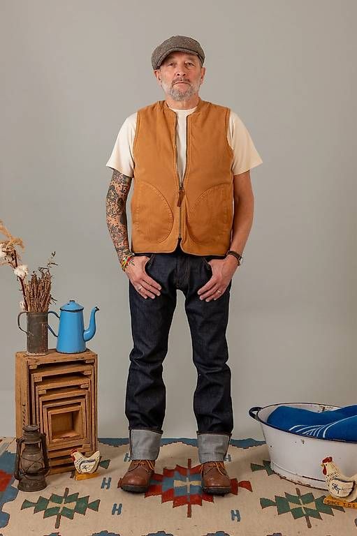 Gilet & Giacche: Hen's Teeth PADDED CANVAS VEST – Nuovo e nell'imballaggio originale da Goldau venduto da locherrogerio 1
