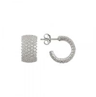 Ohrringe Creole Alliance Zirkonia 925 Silber pavé 12mm
