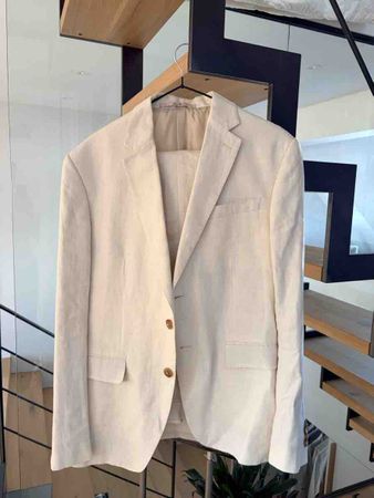 Herren Anzug Leinen Beige Grösse M gebraucht