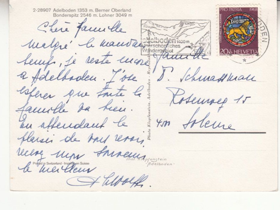 Cartoline postali: Adelboden 1982 – Usato da Bürglen TG venduto da StampGraf 1