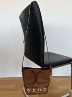 Ralph Lauren Beuteltasche Leder braun Gold neuwertig