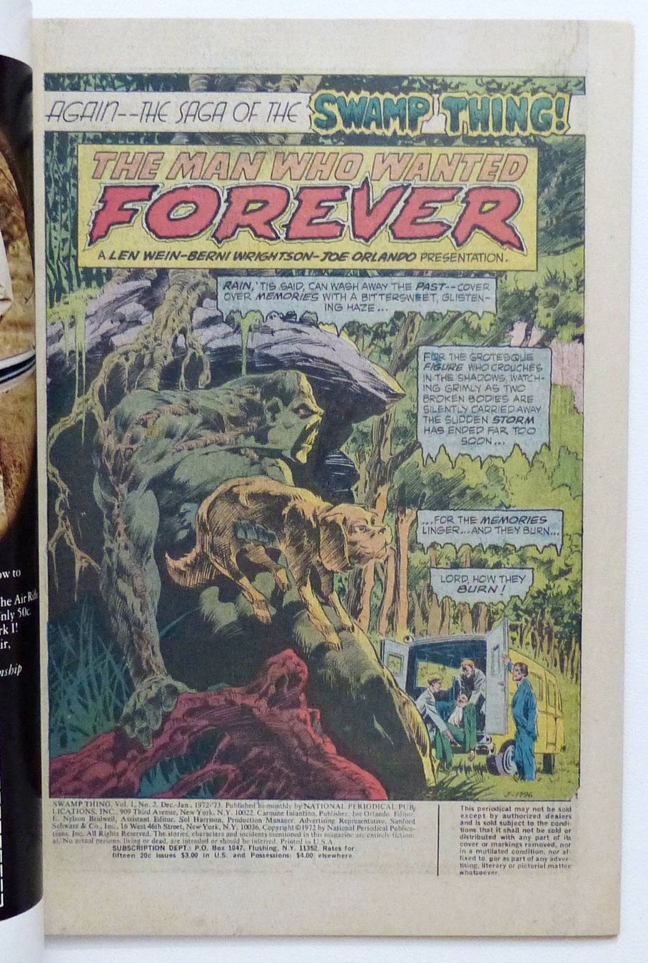 Fumetti: SWAMP THING #2 🔑 KEY 1ST PATCHWORK MAN & ANTON ARCANE 1973 – Usato da Lugano venduto da YouWantUS 2
