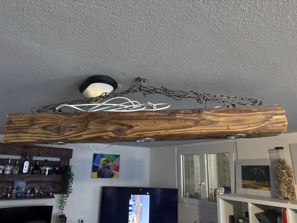 Kronleuchter & Deckenlampen: Deckenlampe Holz Balken mit 3 Spots Metall – Neu (gemäss Beschreibung) aus Muolen von Pelon1 1
