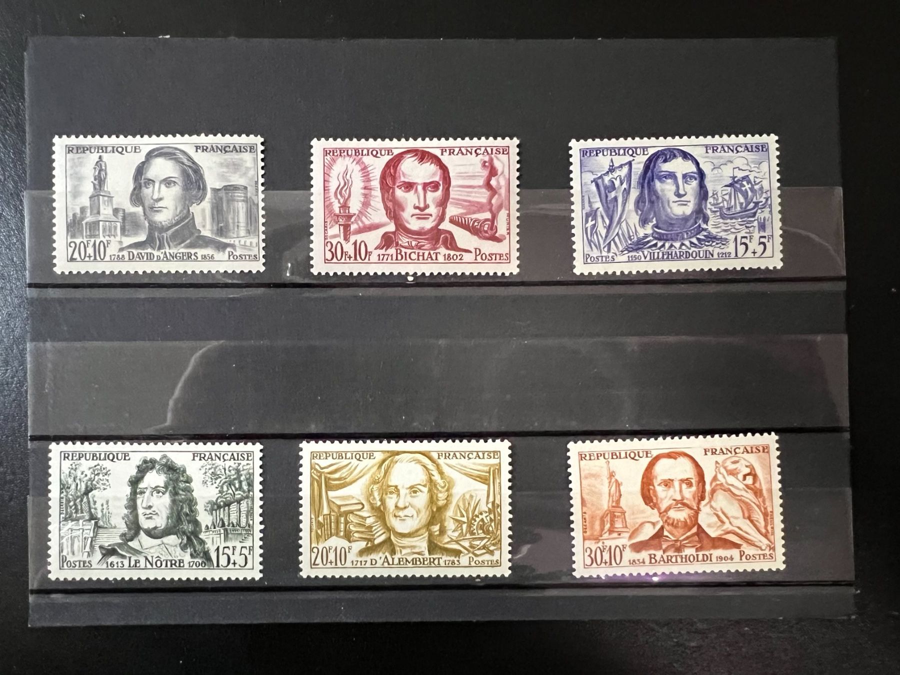 Alle Briefmarken: Série complète célébrités 1959 Neufs** – Neu und originalverpackt aus Lausanne von ffhoud