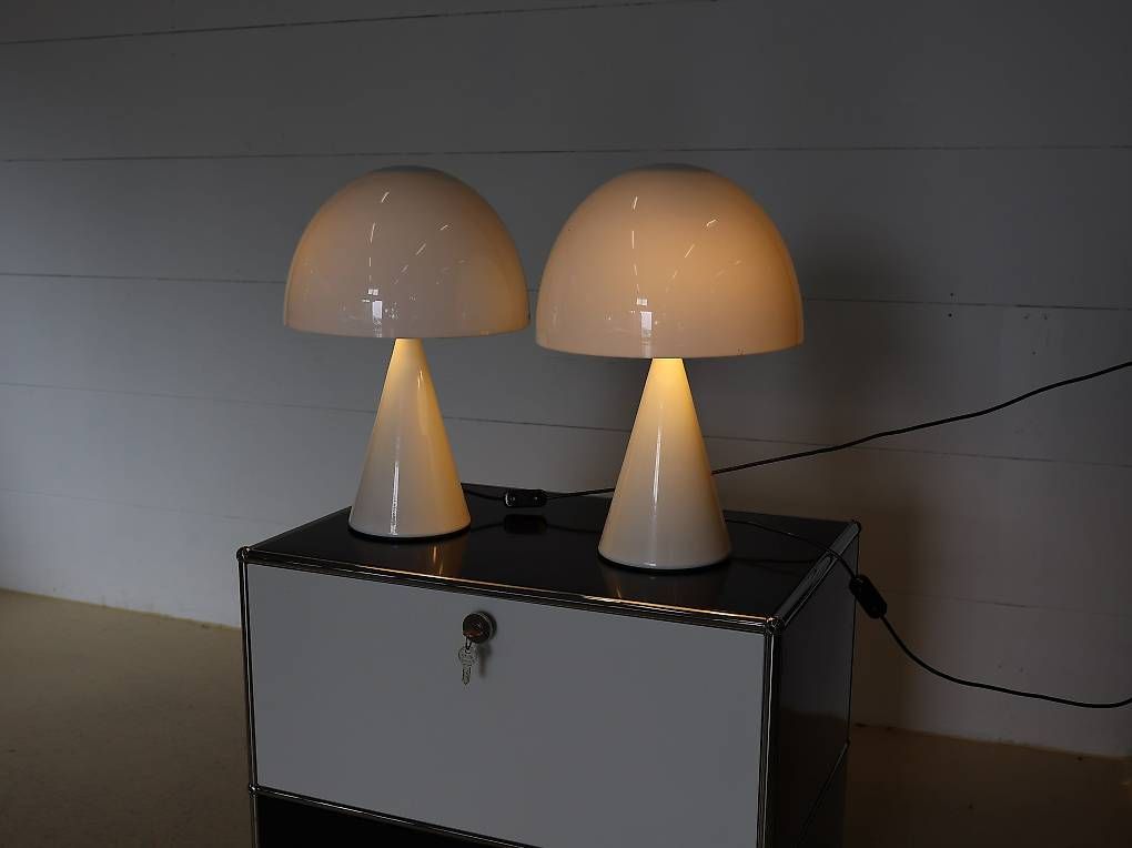 Guzzini Lampade: iGuzzini Baobab Tischleuchten Paar | Weiss – Usato da Meinisberg venduto da atelier_TILIJA 2
