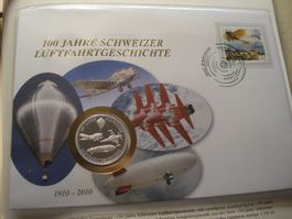 Medaillenbrief 2010, 100 Jahre Schweizer Luftwaffe, FDC