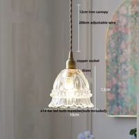 Lampe suspendue LED Vintage  en pierre de verre