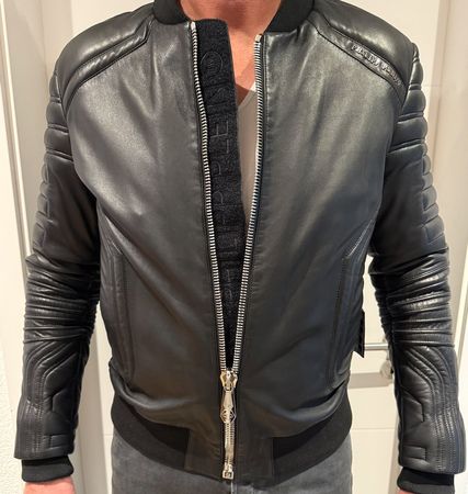Philipp Plein Lederjacke 2XXL Lammleder, Bikerstyle Neu !