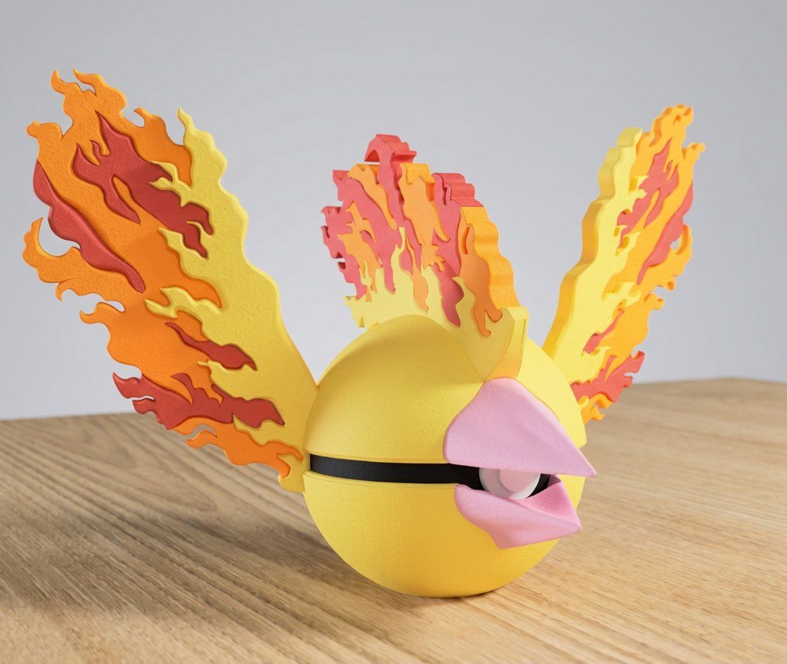 Statuette: Pokeball Moltres - 3D Printed – Nuovo (secondo la descrizione) da Ligornetto venduto da Nero_Forma_3D
