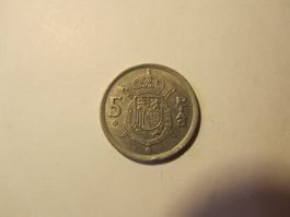 Münze Spanien 5 Pesetas von 1975