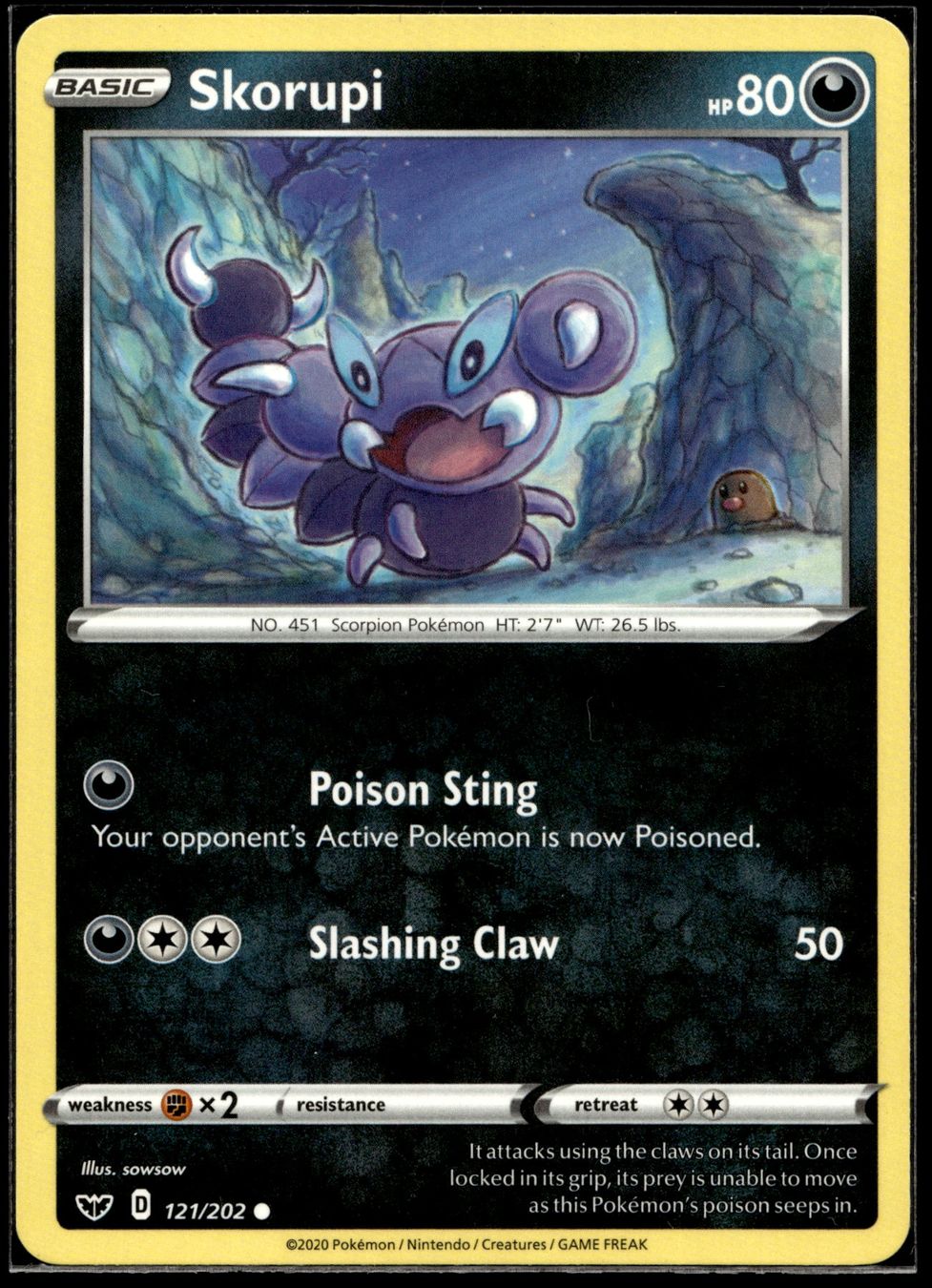 Pokémon Carte collezionabili: Skorupi (SSH EN 121/202) – Usato da Affoltern am Albis venduto da Chiesa_5
