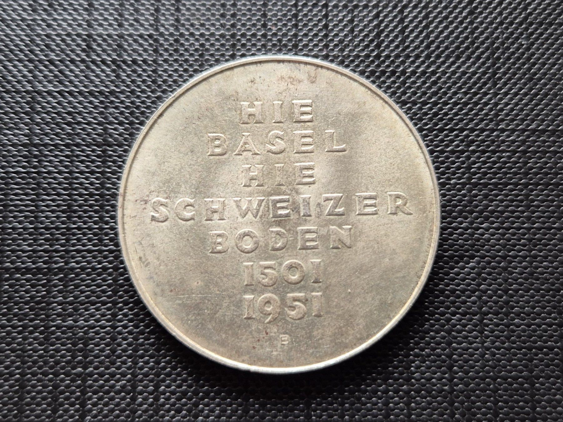 Medaglie: 450 Jahre BASEL bei der EIDGENOSSENSCHAFT 1951 – Usato da Zürich venduto da brinkosos 1
