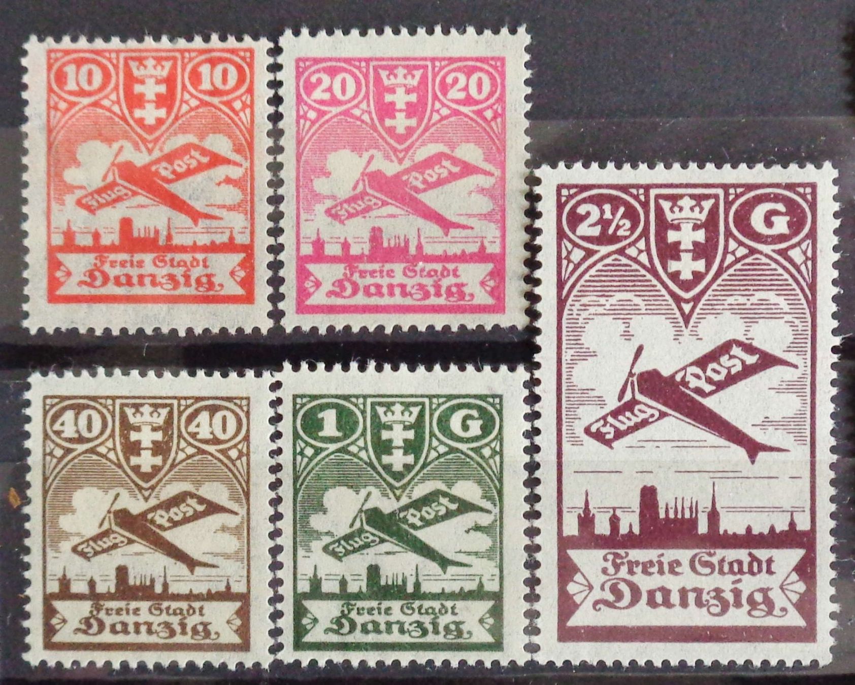Tous les timbres: DANZIG 1924: Flugpostserie, * – Neuf (Voir description) à Le Locle par timbrettino