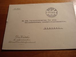 Brief 1935 amtlich,Vorsteher Post+Eisenbahndep. o Bundeshaus