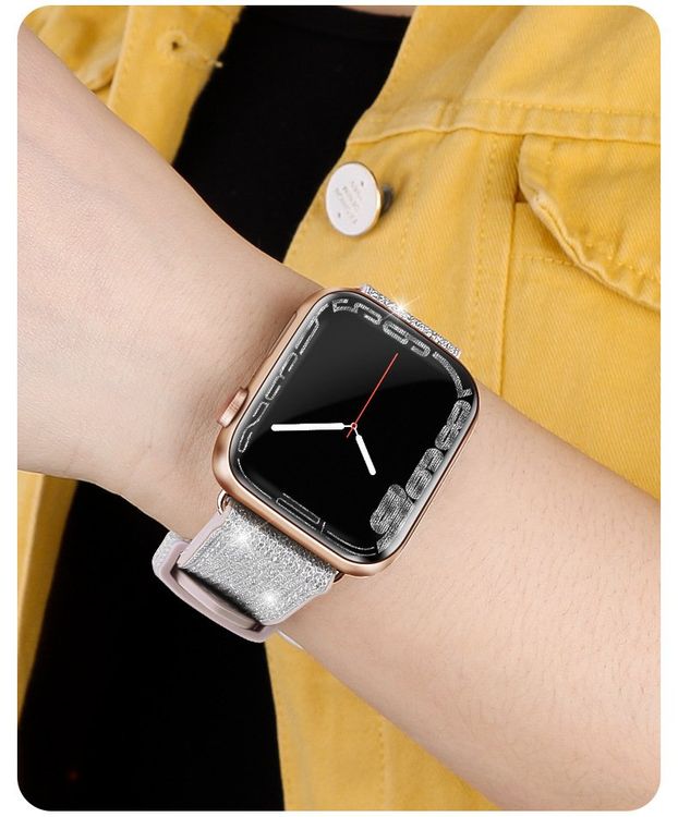 Bling Damen Silb armband Apple Watch 45mm 46mm Series 10 (Neu