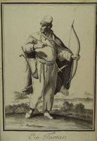 EIN TARTAR TATAR KRIMTATAR BOGENSCHÜTZE SOLDAT, KUPFERSTICH