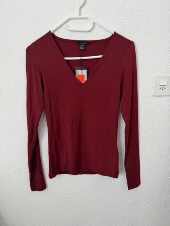 Amisu Longsleeve, Grösse S, Bordeaux Rot, Neu mit Etikett
