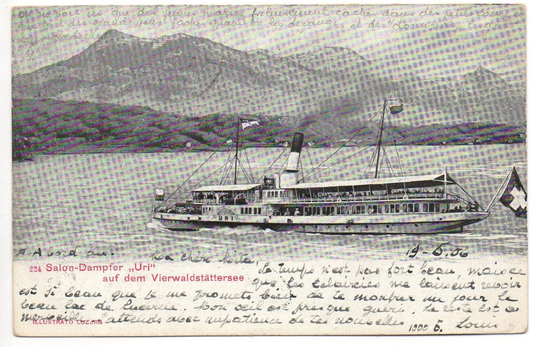 Cartoline postali: VIERWALDSTÄTTERSEE Salon-Dampfer Uri – Usato da Jona venduto da philajona