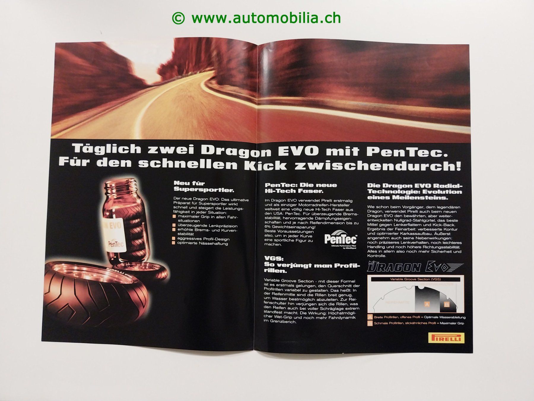 Documenti: Pirelli Dragon Evo Reifen Prospekt deutsch – Usato da Weingarten-Kalth venduto da Bettelbruenneli 1