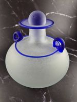 Vase Murano Ozeta verre givré bleu – Italie