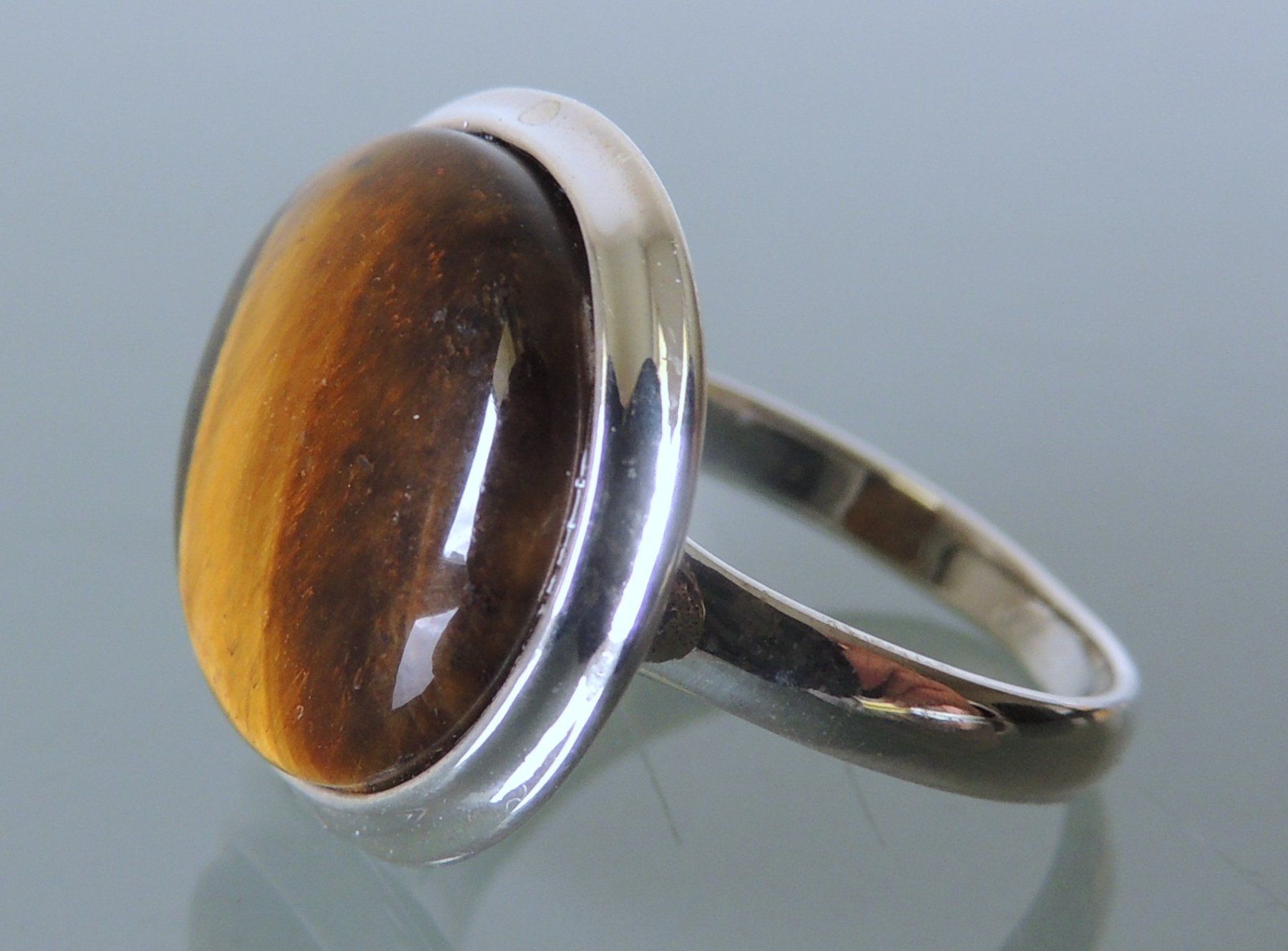 Anelli: Silber 925 Tigerauge Fingerring Gr. 57 – Nuovo e nell'imballaggio originale da Waldenburg venduto da schaller707