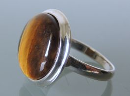 Silber 925 Tigerauge Fingerring Gr. 57