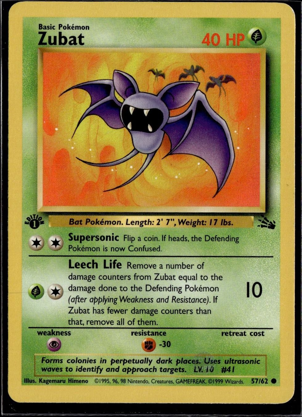 Pokémon Sammelbilder & Trading cards: Zubat 57/62 Fossil 1st Edition – Gebraucht aus Zürich von pokemon_cards