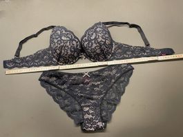 NEU Pretty Poly Black Lace Lingerie Size 36C and 42