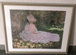 Claude Monet La Liseuse Poster gerahmt