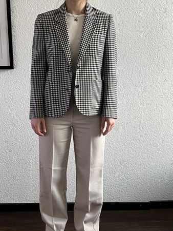 Schicker Damenblazer, Gr. 38, schwarz/weiss kariert